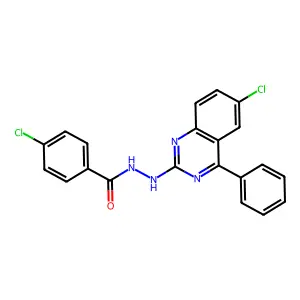 4-chloro-N'-(6-chloro-4-phenylquinazolin-2-yl)benzohydrazide structure