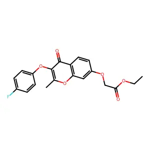 ethyl {[3-(4-fluorophenoxy)-2-methyl-4-oxo-4H-chromen-7-yl]oxy}acetate structure
