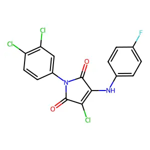 3-chloro-1-(3,4-dichlorophenyl)-4-(4-fluoroanilino)-1H-pyrrole-2,5-dione structure