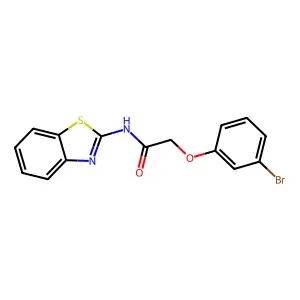 N-(1,3-benzothiazol-2-yl)-2-(3-bromophenoxy)acetamide structure