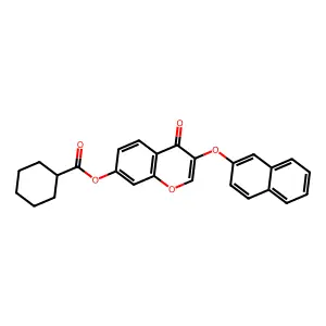 3-(2-naphthyloxy)-4-oxo-4H-chromen-7-yl cyclohexanecarboxylate structure