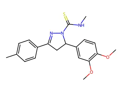 5-(3,4-dimethoxyphenyl)-N-methyl-3-(p-tolyl)-4,5-dihydro-1H-pyrazole-1-carbothioamide structure