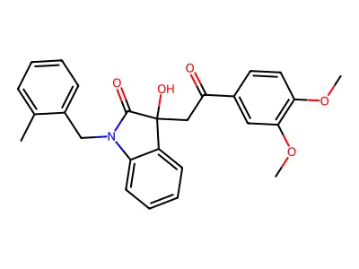 3-[2-(3,4-dimethoxyphenyl)-2-oxoethyl]-3-hydroxy-1-(2-methylbenzyl)-1,3-dihydro-2H-indol-2-one structure