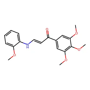 (E)-3-(2-methoxyanilino)-1-(3,4,5-trimethoxyphenyl)prop-2-en-1-one structure