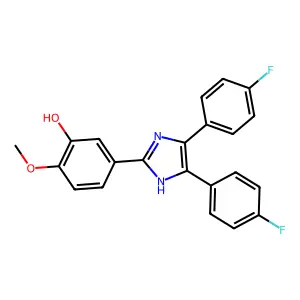 5-[4,5-bis(4-fluorophenyl)-1H-imidazol-2-yl]-2-methoxyphenol structure