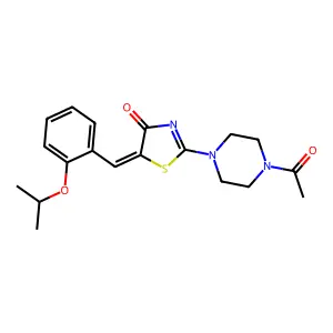2-(4-acetyl-1-piperazinyl)-5-(2-isopropoxybenzylidene)-1,3-thiazol-4(5H)-one structure