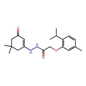 N'-(5,5-dimethyl-3-oxocyclohexen-1-yl)-2-(5-methyl-2-propan-2-ylphenoxy)acetohydrazide structure
