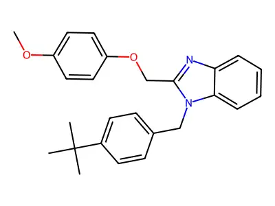 1-(4-tert-butylbenzyl)-2-[(4-methoxyphenoxy)methyl]-1H-benzimidazole structure