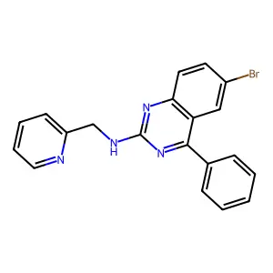 6-bromo-4-phenyl-N-(pyridin-2-ylmethyl)quinazolin-2-amine structure