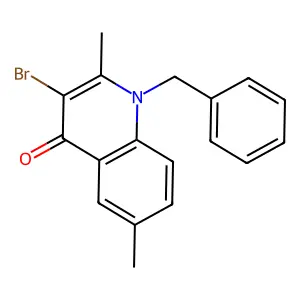 1-Benzyl-3-bromo-2,6-dimethylquinolin-4-one structure