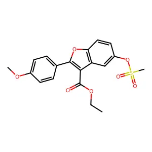 Ethyl 2-(4-methoxyphenyl)-5-((methylsulfonyl)oxy)benzofuran-3-carboxylate structure