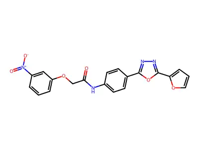 N-[4-[5-(furan-2-yl)-1,3,4-oxadiazol-2-yl]phenyl]-2-(3-nitrophenoxy)acetamide structure