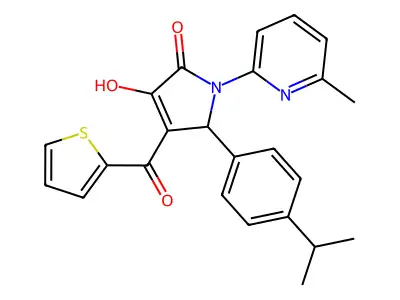 3-hydroxy-1-(6-methylpyridin-2-yl)-5-[4-(propan-2-yl)phenyl]-4-(thiophen-2-ylcarbonyl)-1,5-dihydro-2H-pyrrol-2-one structure