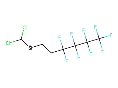 Dichloro(methyl)(3,3,4,4,5,5,6,6,6-nonafluorohexyl)silane structure
