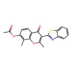 3-(1,3-benzothiazol-2-yl)-2,8-dimethyl-4-oxo-4H-chromen-7-yl acetate structure