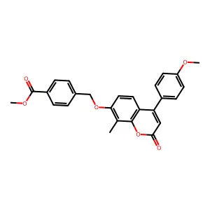 methyl 4-({[4-(4-methoxyphenyl)-8-methyl-2-oxo-2H-chromen-7-yl]oxy}methyl)benzoate structure
