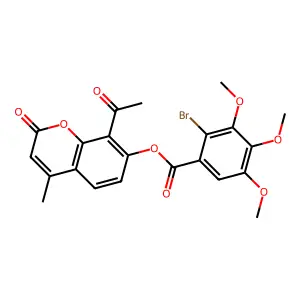 8-acetyl-4-methyl-2-oxo-2H-chromen-7-yl 2-bromo-3,4,5-trimethoxybenzoate structure