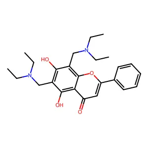 6,8-bis((diethylamino)methyl)-5,7-dihydroxy-2-phenyl-4H-chromen-4-one structure