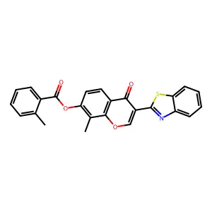 3-(benzo[d]thiazol-2-yl)-8-methyl-4-oxo-4H-chromen-7-yl 2-methylbenzoate structure