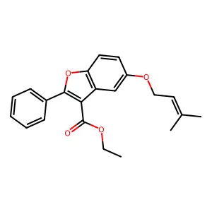Ethyl 5-[(3-methylbut-2-en-1-yl)oxy]-2-phenyl-1-benzofuran-3-carboxylate structure