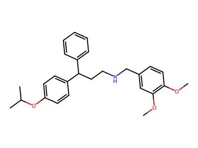 N-[(3,4-dimethoxyphenyl)methyl]-3-phenyl-3-(4-propan-2-yloxyphenyl)propan-1-amine structure