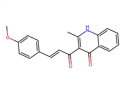 3-[(E)-3-(4-methoxyphenyl)prop-2-enoyl]-2-methyl-1H-quinolin-4-one structure