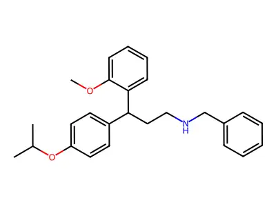 N-benzyl-3-(2-methoxyphenyl)-3-(4-propan-2-yloxyphenyl)propan-1-amine structure
