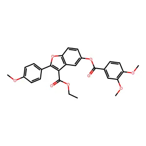 3-(Ethoxycarbonyl)-2-(4-methoxyphenyl)benzo[b]furan-5-yl 3,4-dimethoxybenzoate structure