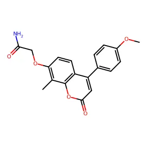 2-{[4-(4-methoxyphenyl)-8-methyl-2-oxo-2H-chromen-7-yl]oxy}acetamide structure