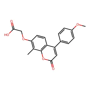 {[4-(4-methoxyphenyl)-8-methyl-2-oxo-2H-chromen-7-yl]oxy}acetic acid structure