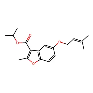 Methylethyl 2-methyl-5-(3-methylbut-2-enyloxy)benzo[b]furan-3-carboxylate structure