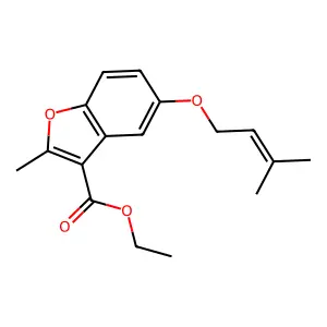 Ethyl 2-methyl-5-[(3-methylbut-2-EN-1-YL)oxy]-1-benzofuran-3-carboxylate structure