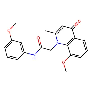 2-(8-methoxy-2-methyl-4-oxoquinolin-1(4H)-yl)-N-(3-methoxyphenyl)acetamide structure