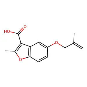 2-Methyl-5-((2-methylallyl)oxy)benzofuran-3-carboxylic acid structure