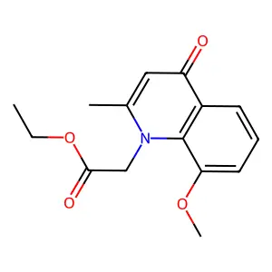 (8-Methoxy-2-methyl-4-oxo-4H-quinolin-1-yl)-acetic acid ethyl ester structure