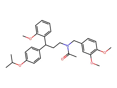 N-[(3,4-dimethoxyphenyl)methyl]-N-[3-(2-methoxyphenyl)-3-(4-propan-2-yloxyphenyl)propyl]acetamide structure