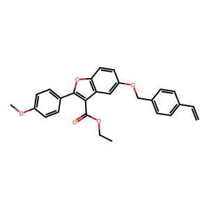 ethyl 5-[(4-ethenylphenyl)methoxy]-2-(4-methoxyphenyl)-1-benzofuran-3-carboxylate structure