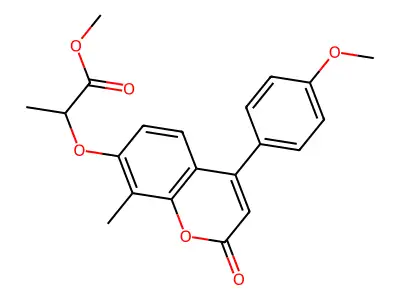 methyl 2-{[4-(4-methoxyphenyl)-8-methyl-2-oxo-2H-chromen-7-yl]oxy}propanoate structure