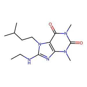 8-(Ethylamino)-1,3-dimethyl-7-(3-methylbutyl)purine-2,6-dione structure