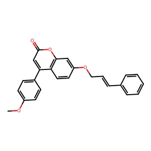 4-(4-methoxyphenyl)-7-{[(E)-3-phenyl-2-propenyl]oxy}-2H-chromen-2-one structure