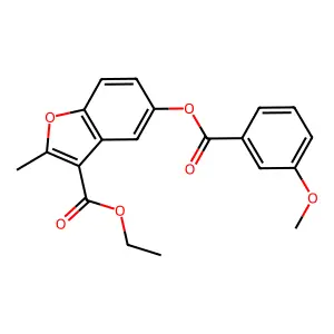 Ethyl 5-(3-methoxybenzoyloxy)-2-methyl-1-benzofuran-3-carboxylate structure
