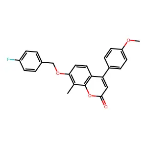 7-[(4-fluorobenzyl)oxy]-4-(4-methoxyphenyl)-8-methyl-2H-chromen-2-one structure