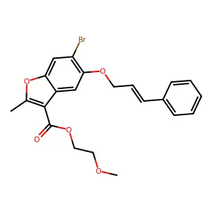 2-Methoxyethyl 6-bromo-5-(cinnamyloxy)-2-methylbenzofuran-3-carboxylate structure