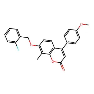 7-[(2-fluorobenzyl)oxy]-4-(4-methoxyphenyl)-8-methyl-2H-chromen-2-one structure