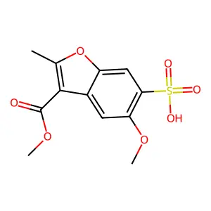 5-Methoxy-3-(methoxycarbonyl)-2-methylbenzofuran-6-sulfonic acid structure