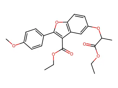 ethyl 5-((1-ethoxy-1-oxopropan-2-yl)oxy)-2-(4-methoxyphenyl)benzofuran-3-carboxylate structure