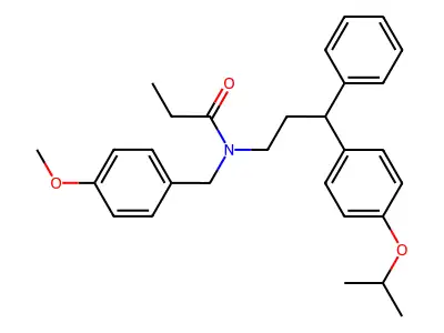 N-(4-methoxybenzyl)-N-{3-phenyl-3-[4-(propan-2-yloxy)phenyl]propyl}propanamide structure