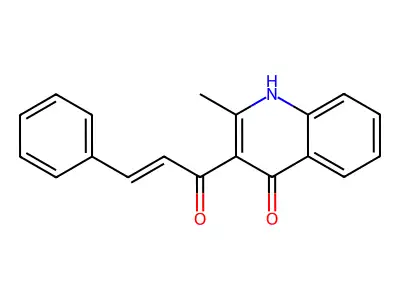 2-methyl-3-[(E)-3-phenylprop-2-enoyl]-1H-quinolin-4-one structure