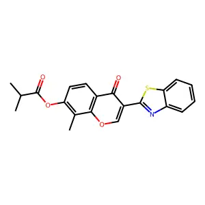 3-(benzo[d]thiazol-2-yl)-8-methyl-4-oxo-4H-chromen-7-yl isobutyrate structure