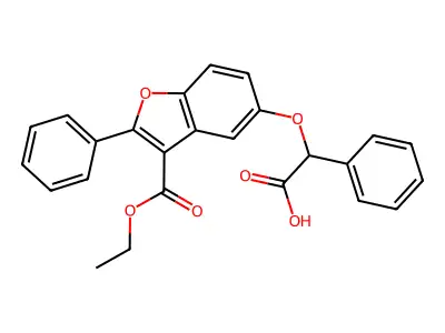 {[3-(Ethoxycarbonyl)-2-phenyl-1-benzofuran-5-yl]oxy}(phenyl)acetic acid structure